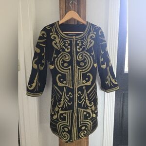 Elegant Black and Gold Embroidered Jacket